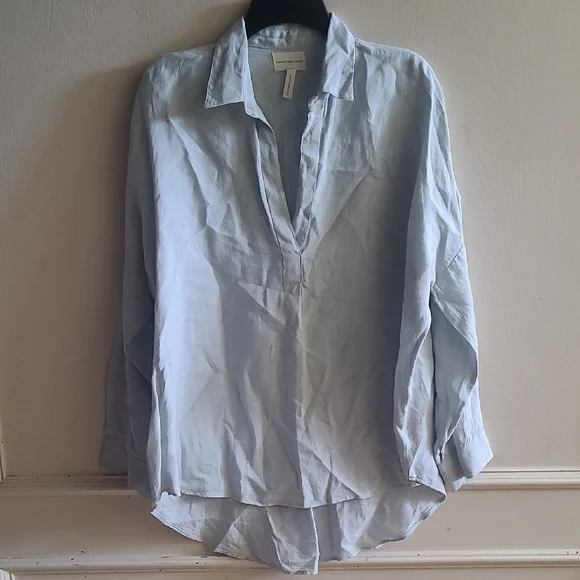 LAUDE the Label Oversized Linen Tunic Light Blue Sz L/XL - Picture 2 of 5